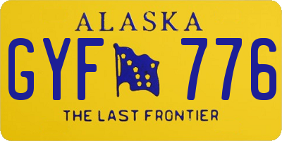 AK license plate GYF776