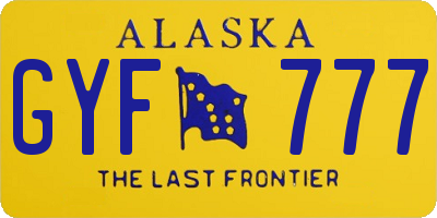 AK license plate GYF777