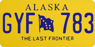 AK license plate GYF783