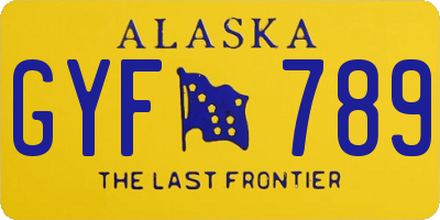 AK license plate GYF789