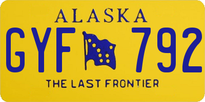 AK license plate GYF792