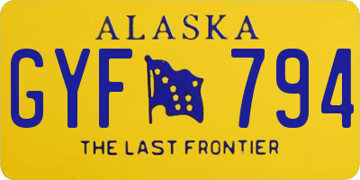 AK license plate GYF794
