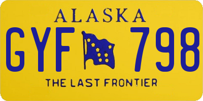 AK license plate GYF798
