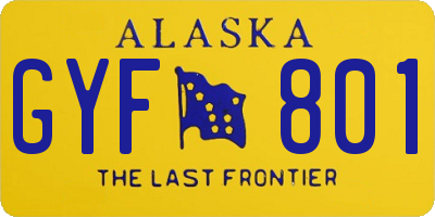 AK license plate GYF801