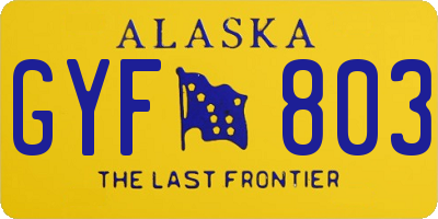 AK license plate GYF803