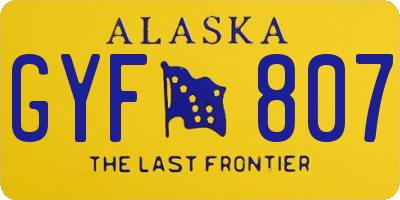 AK license plate GYF807