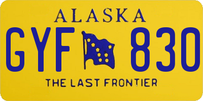 AK license plate GYF830