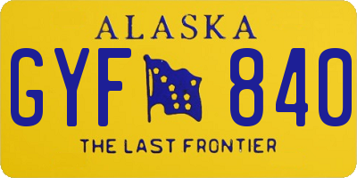 AK license plate GYF840