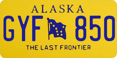 AK license plate GYF850