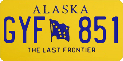 AK license plate GYF851