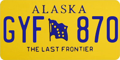 AK license plate GYF870