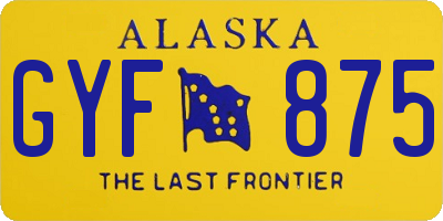 AK license plate GYF875