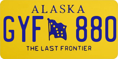 AK license plate GYF880