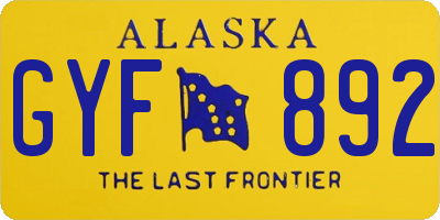 AK license plate GYF892