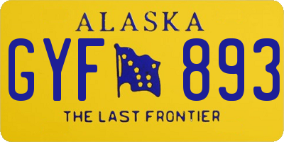 AK license plate GYF893
