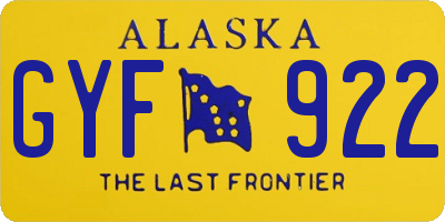 AK license plate GYF922