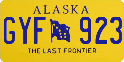 AK license plate GYF923