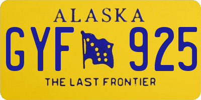 AK license plate GYF925