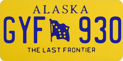 AK license plate GYF930
