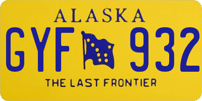 AK license plate GYF932