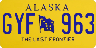 AK license plate GYF963
