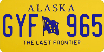 AK license plate GYF965