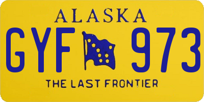 AK license plate GYF973