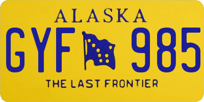 AK license plate GYF985