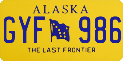 AK license plate GYF986