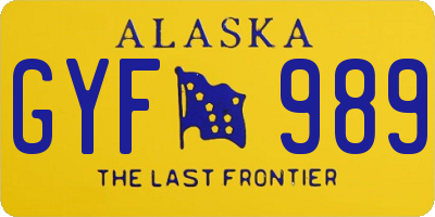 AK license plate GYF989