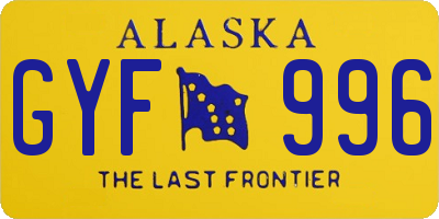 AK license plate GYF996