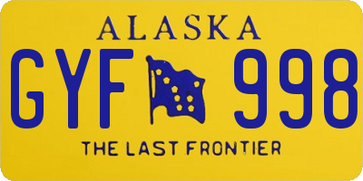 AK license plate GYF998