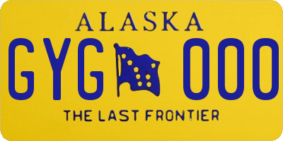 AK license plate GYG000