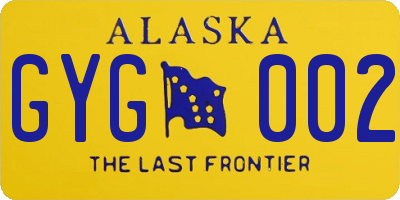 AK license plate GYG002