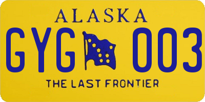 AK license plate GYG003