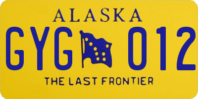 AK license plate GYG012