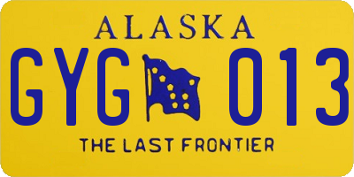 AK license plate GYG013
