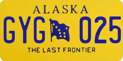 AK license plate GYG025