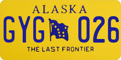 AK license plate GYG026