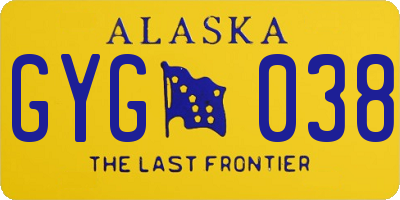 AK license plate GYG038