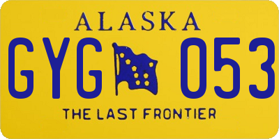 AK license plate GYG053