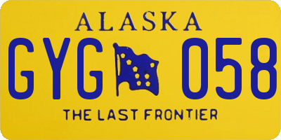 AK license plate GYG058