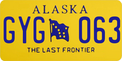 AK license plate GYG063
