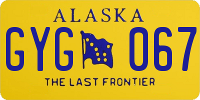 AK license plate GYG067
