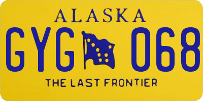 AK license plate GYG068