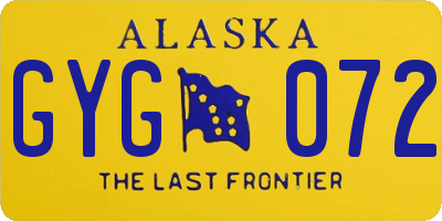 AK license plate GYG072