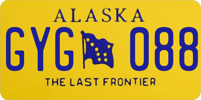 AK license plate GYG088