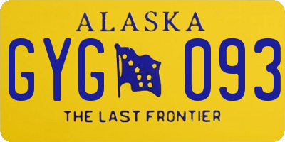 AK license plate GYG093