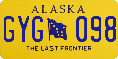 AK license plate GYG098