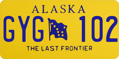 AK license plate GYG102